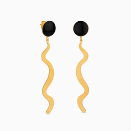 Joan Miró Gold Wiggle Black Circle drop earrings