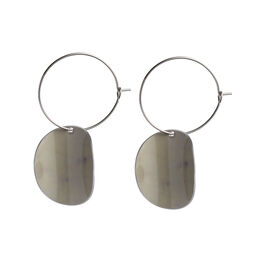 Sage textured disc hoop earrings