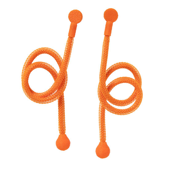 Orange mesh knot earrings